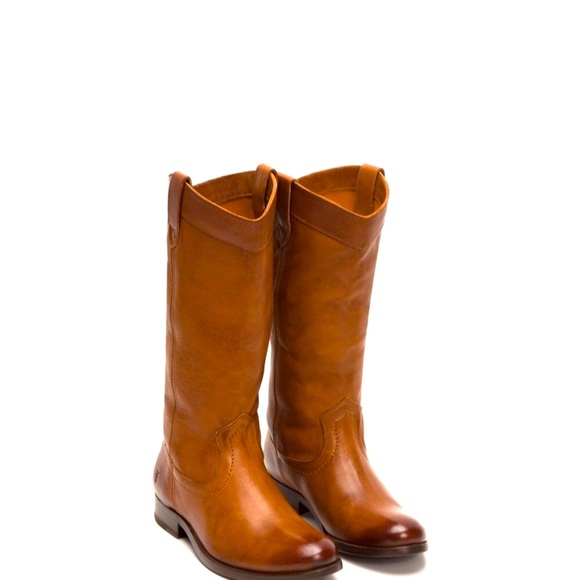 Frye Melissa Pull On Leather Boots Cognac 6.5 - Picture 5 of 8